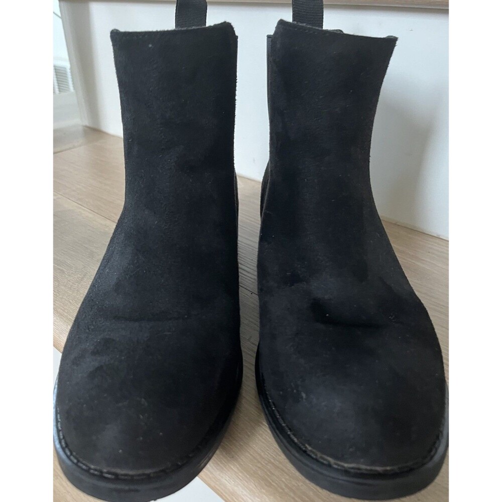 Dream Pairs Isabella-2 Black Suede Chelsea Ankle Boots Low Heel Womens Size 8